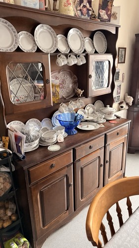 Brown wood glass corner - &,