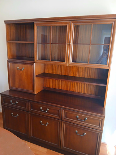 Wood glass display cabinet - glass,