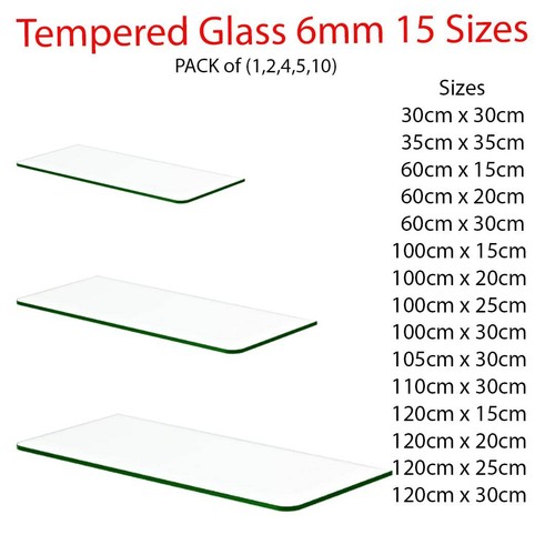 Clear tempered glass shelf - tempered,