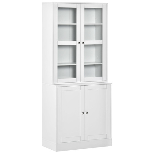 Homcom white display cabinet - white,
