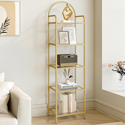 Bookcase tier glass shelves - bookcase, 6
