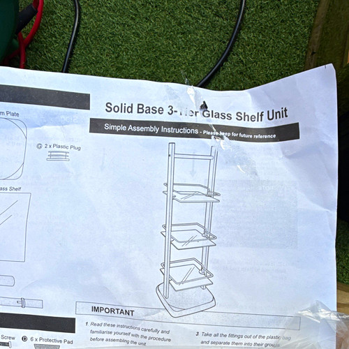 Tier glass shelf unit with - with, 3