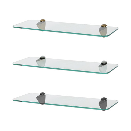 40cm glass floating shelves - glass,
