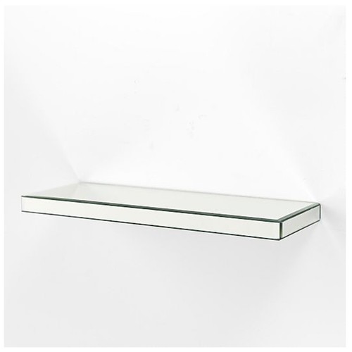 Silver mirrored glass shelves - silver,