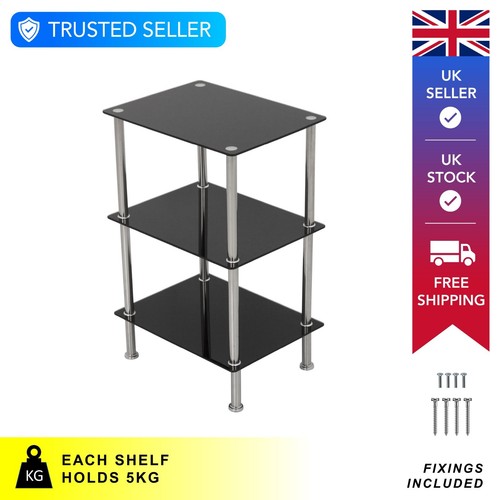 Black glass shelving unit 3 - glass, unit,