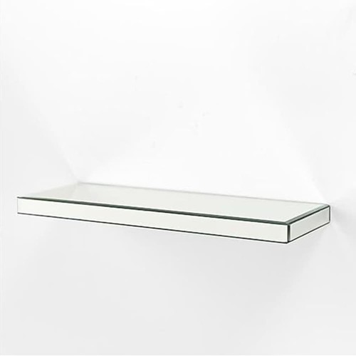 Silver mirrored glass shelves - silver,