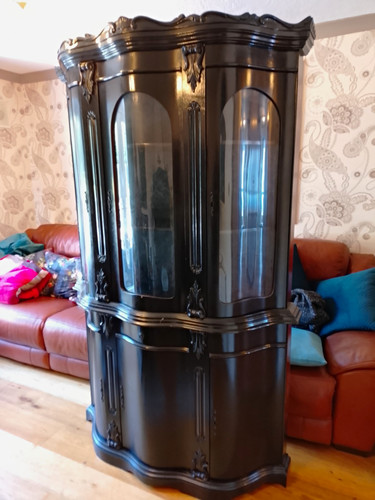 Black wood glass display - glass,