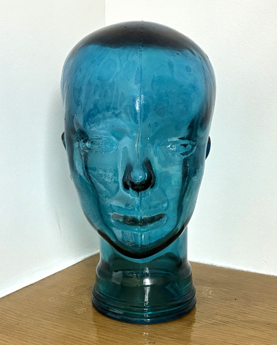 True vintage 1970s blue glass